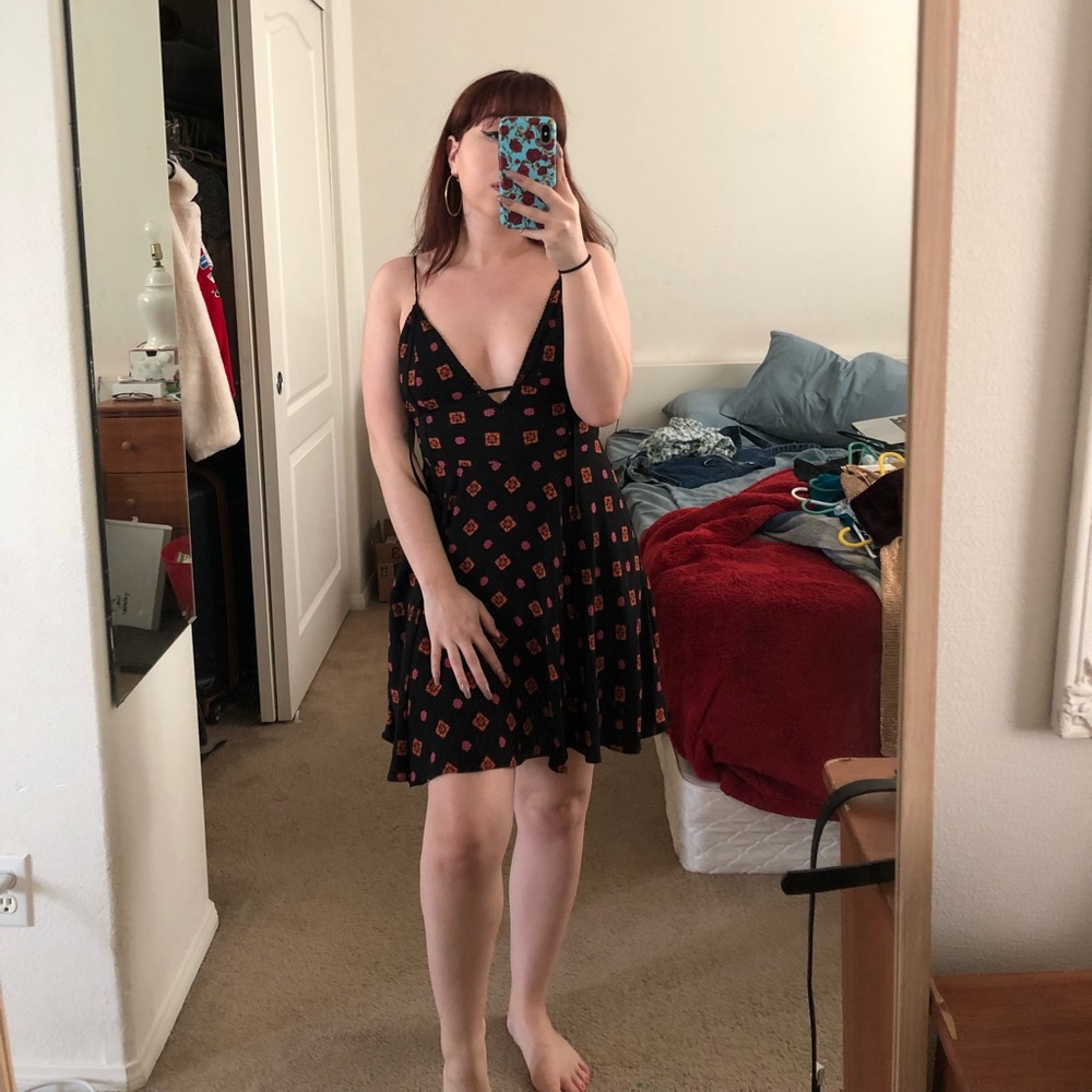Black dress with pattern